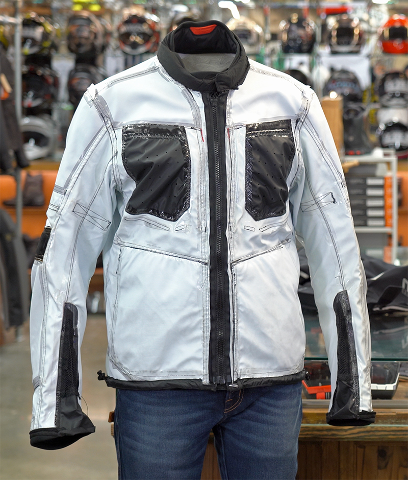 Cheap laminated motorcycle jacket inside out